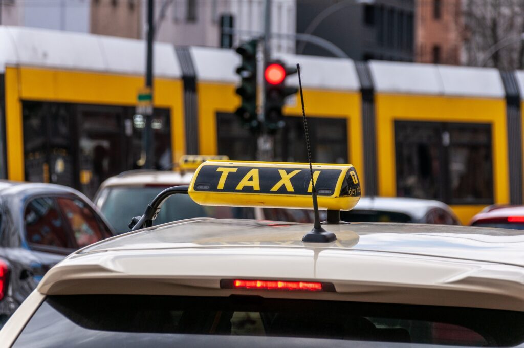 The top of a taxi in the UK