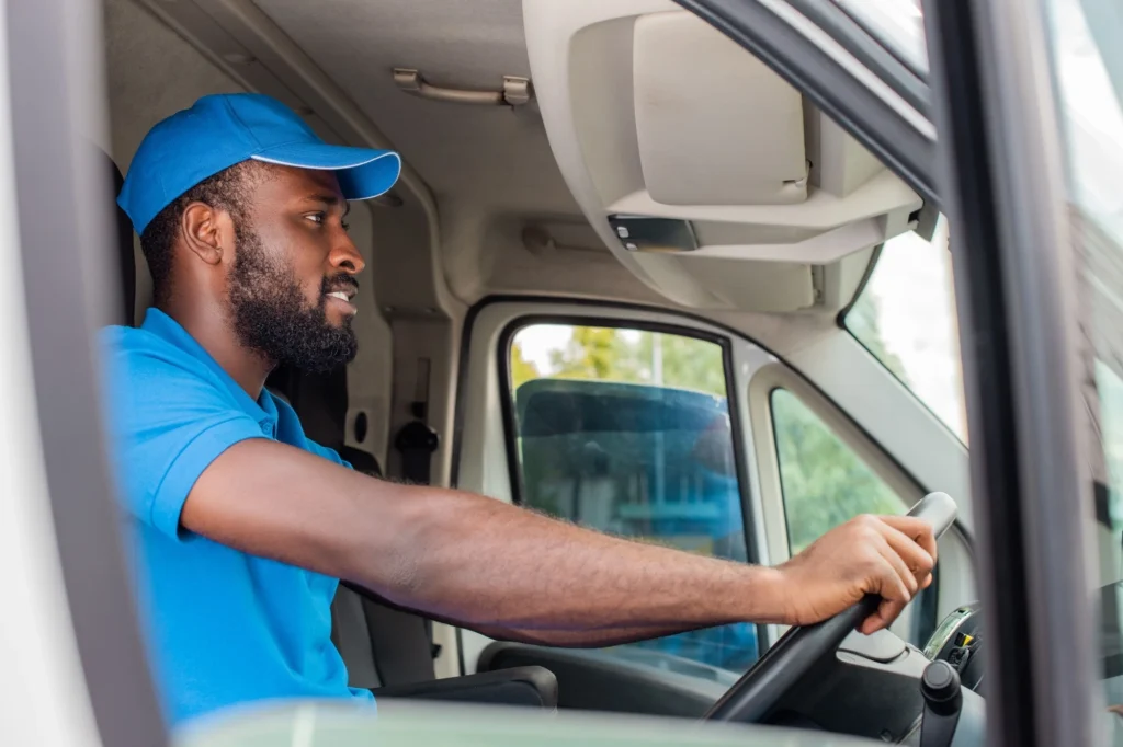 Delivery van driver with courier van insurance